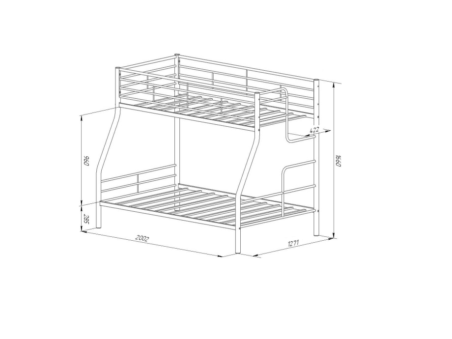 Кровать двухъярусная «Гранада 3» правая