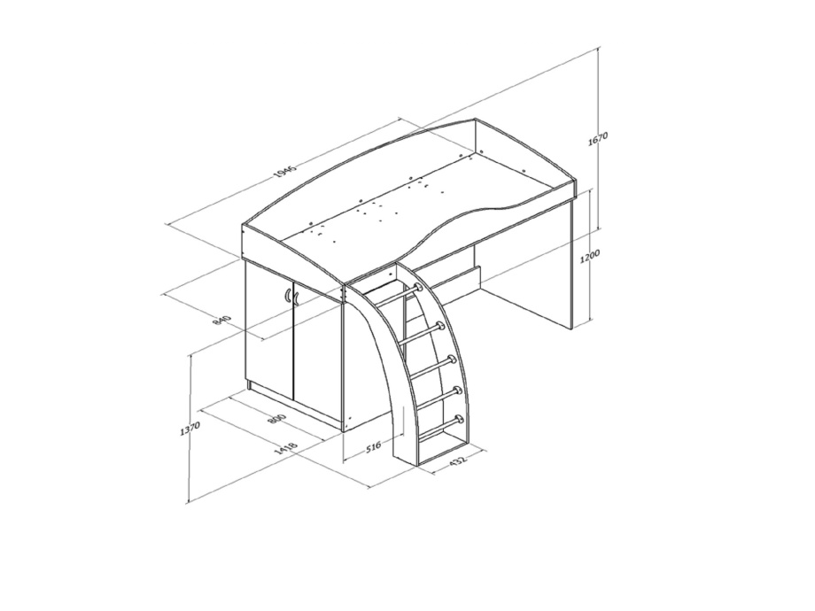 Кровать верхняя "Соня 1"