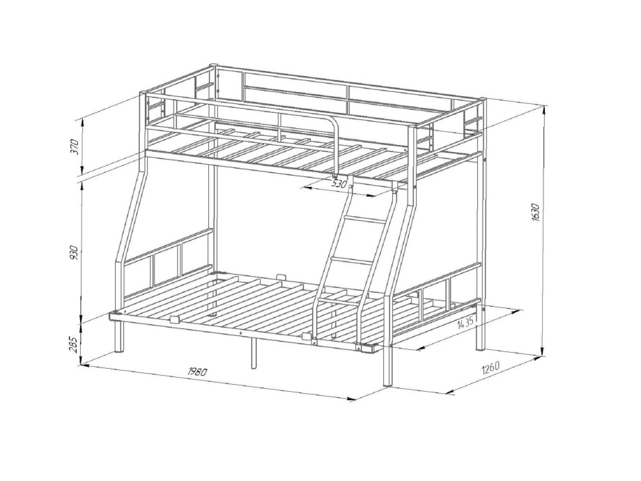 Кровать двухъярусная «Гранада 1ЯЯ 140»