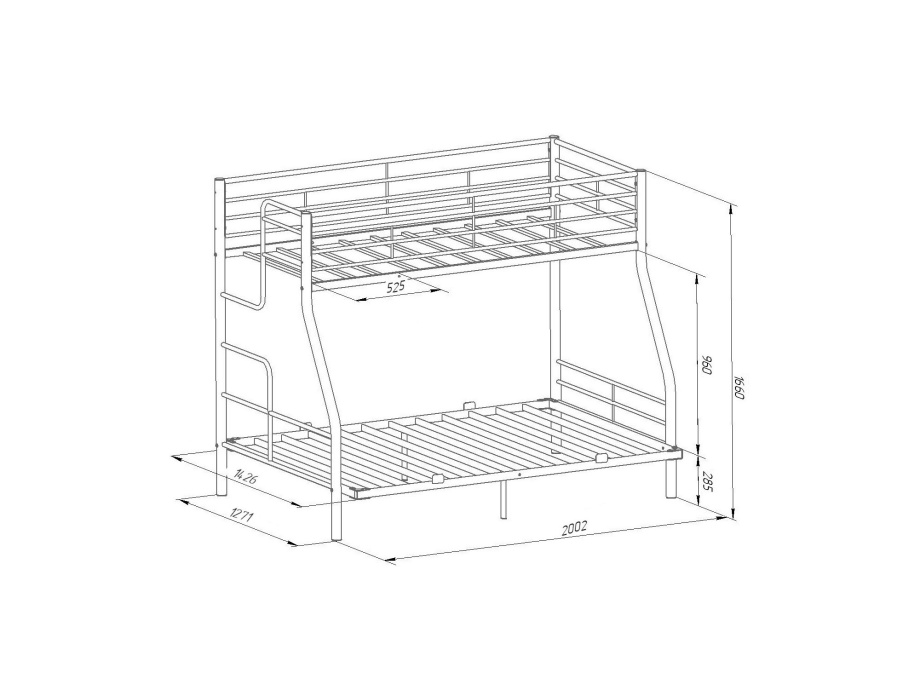 Кровать двухъярусная «Гранада 3 140» левая