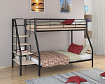 Кровать двухъярусная «Толедо 1» с отверстиями под полку (Черный -  - Дуб молочный)