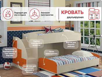 Кровать двухъярусная "Дюймовочка 4.2"